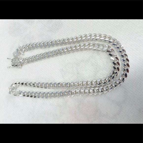 9mmx30” Sterling Silver Miami Cuban Link Chain - Picture 3 of 8